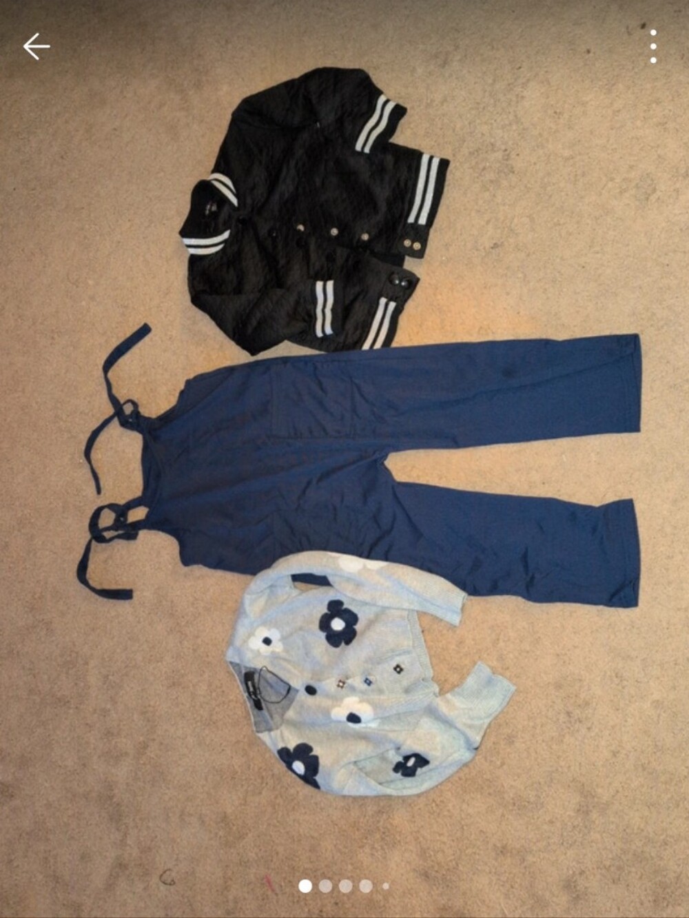 Girls Navy Tie-Strap Jumpsuit